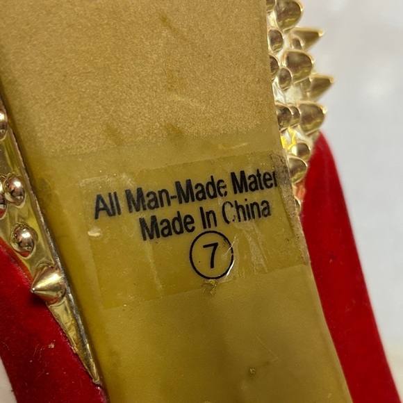 Kush Kouture Red Spiked Platform Heels Size: 7 - Picture 9 of 12